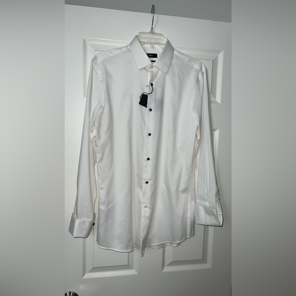Boss Jasper Pique Slim Fit Tuxedo Shirt 15.5R